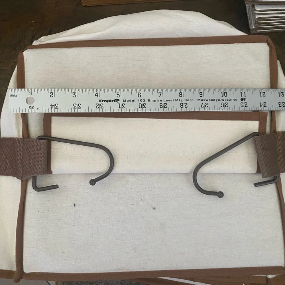 Canvas Storage Organizer with Brown‎ Trim NWOT